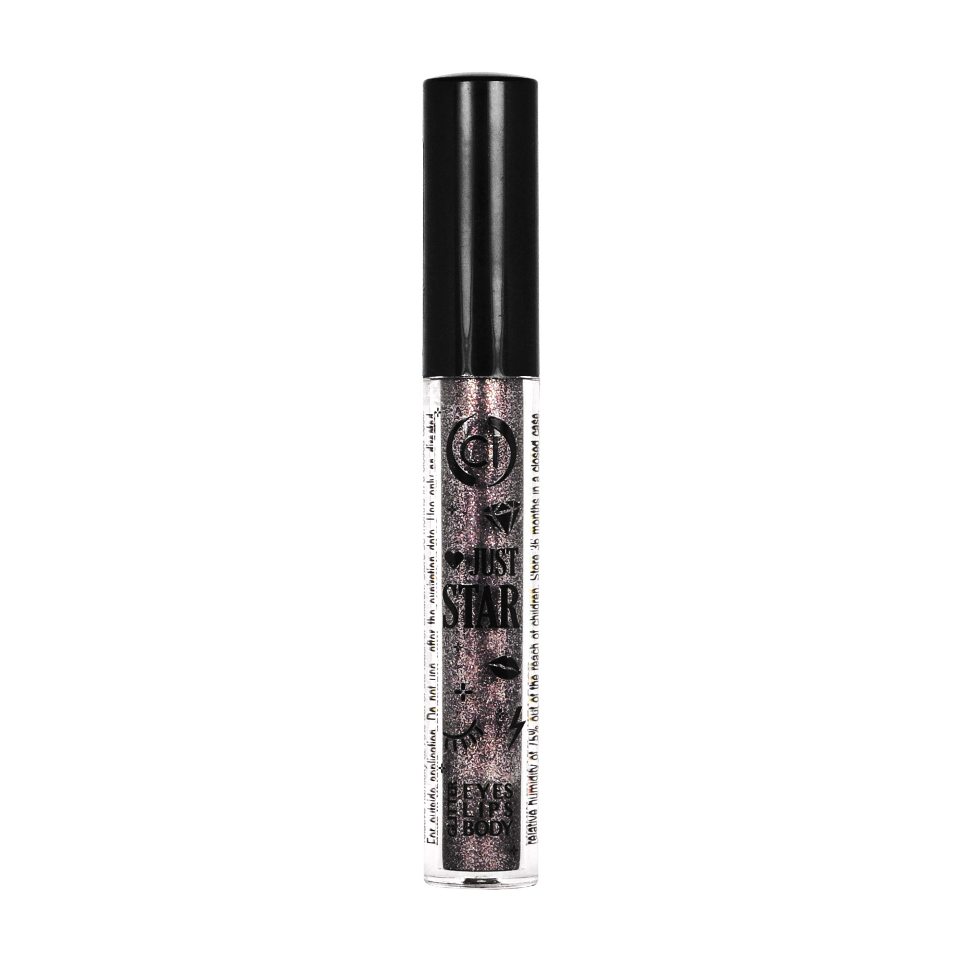 Рідкий глітер для обличчя, очей та губ Colour Intense Just Star Glitter Eyes, Lips, Body 102 Bright Chocolate, 4 мл